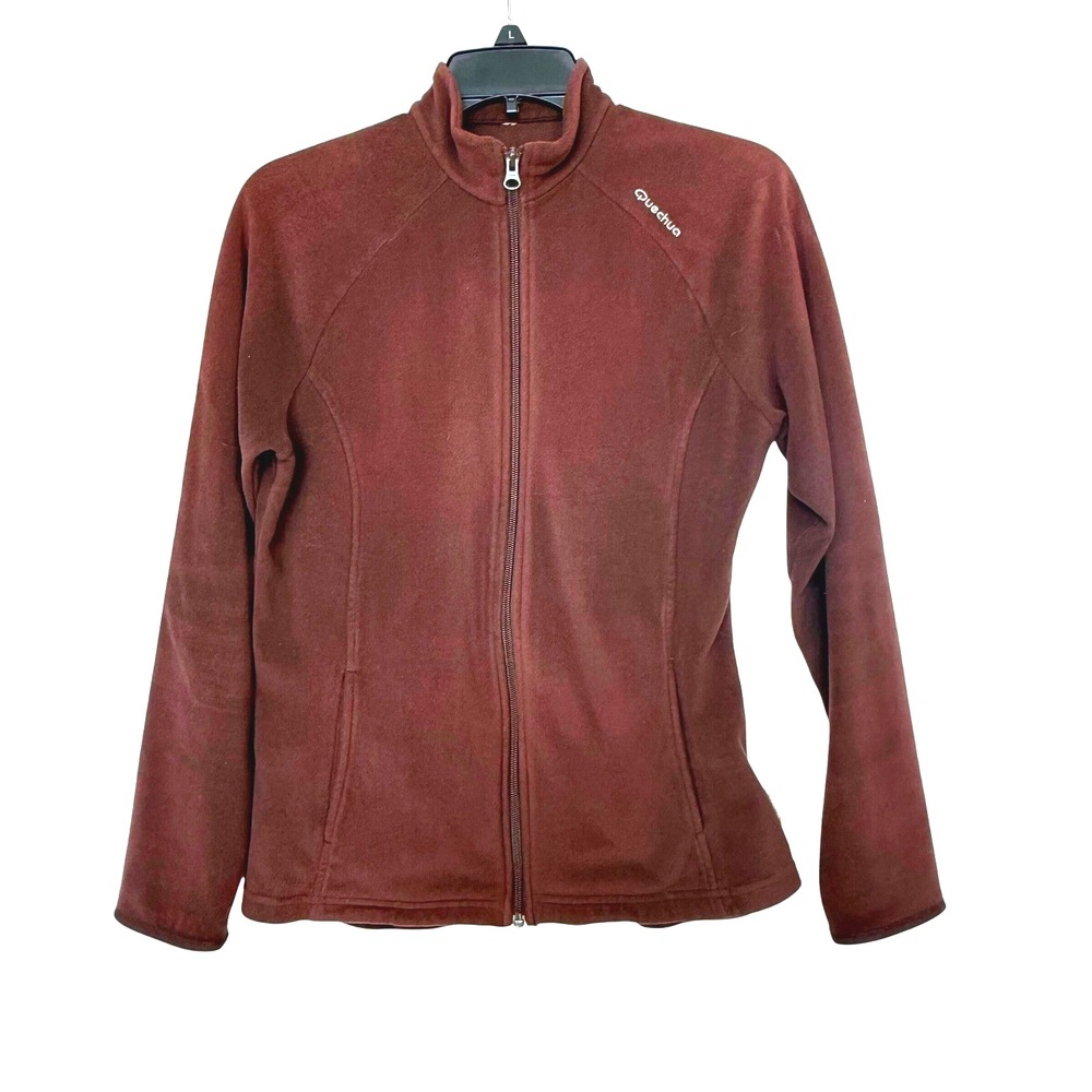 Fleece Womens Brown‎ Full Zip Jacket Outdoor Adventure Layer Size L